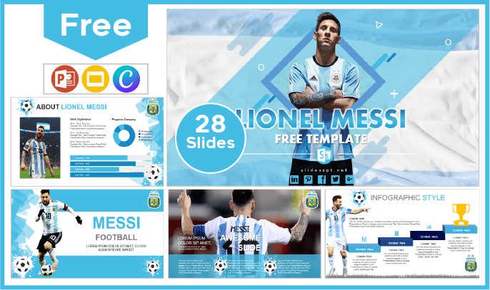 Free Lionel Messi Template for PowerPoint and Google Slides.