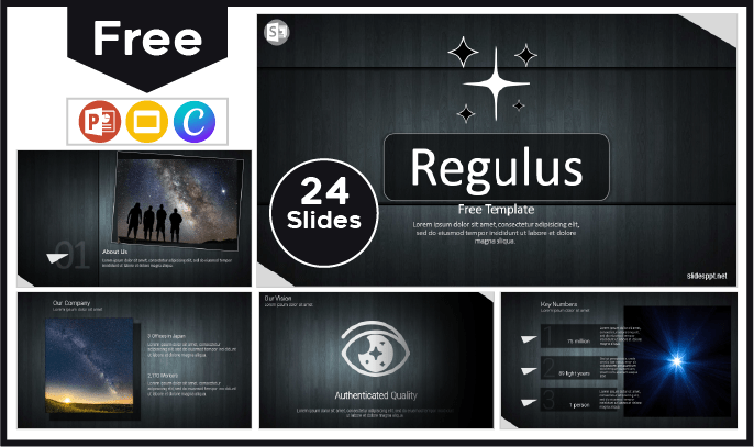 Plantilla animada Regulus gratis para PowerPoint y Google Slides.