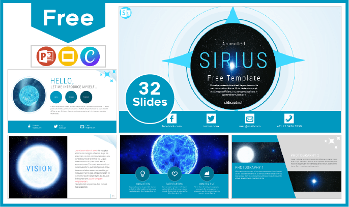 Free Sirius animated template for PowerPoint and Google Slides.