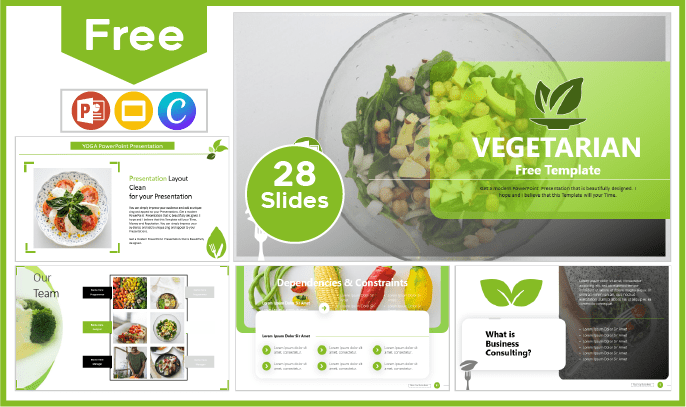 Free Vegetarian Food Template for PowerPoint and Google Slides.