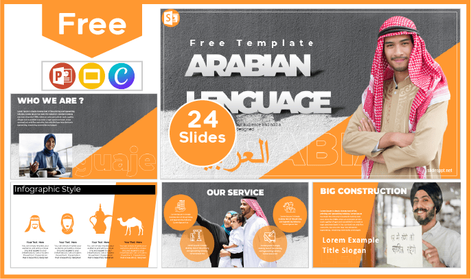 Free Arabic Language Day Template for PowerPoint and Google Slides.