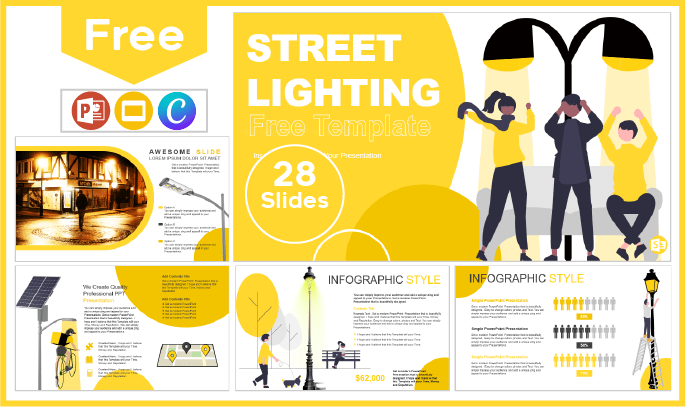 Kostenlose Straßenbeleuchtung Vorlage für PowerPoint und Google Slides.