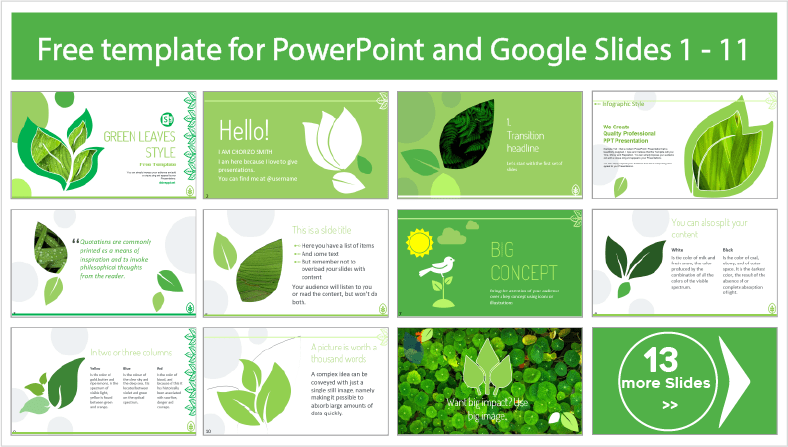 Free downloadable Green Sheets style templates for PowerPoint and Google Slides themes.