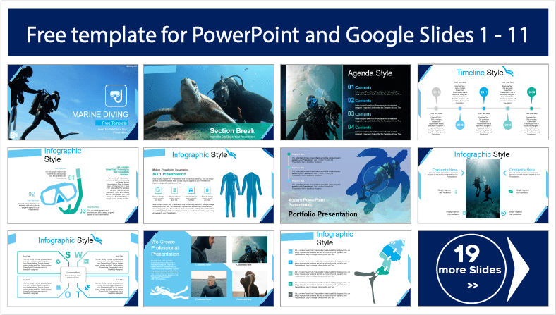 Descargar gratis plantillas de Buceo Marino para PowerPoint y temas Google Slides.