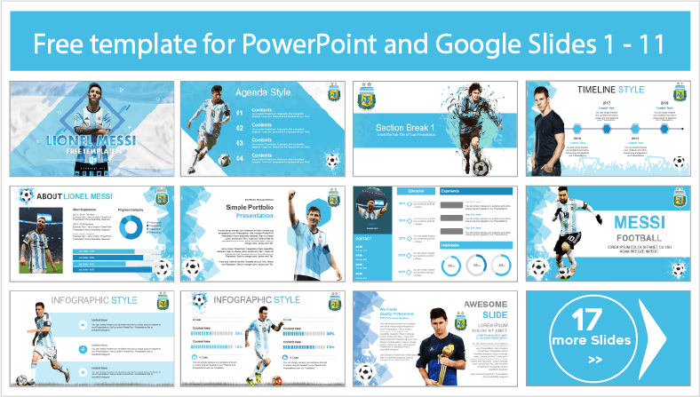 Lionel Andres Messi free downloadable PowerPoint templates and Google Slides themes.