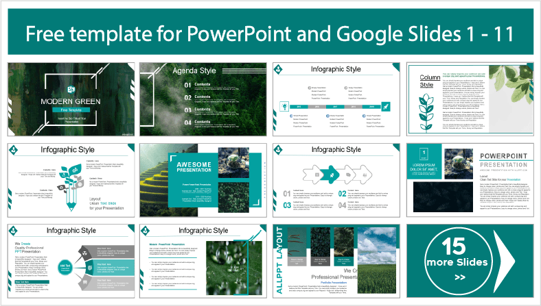 Faça o download gratuito dos modelos Modern Green PowerPoint e dos temas Google Slides.