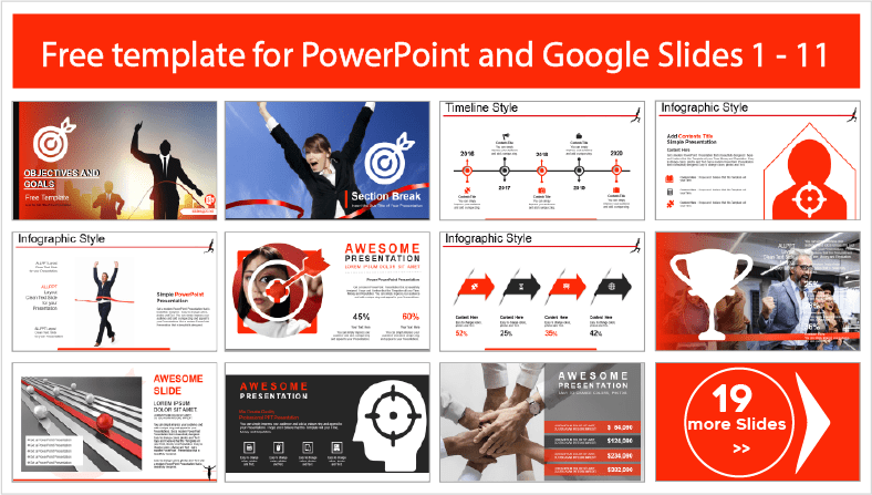 Téléchargez gratuitement des modèles de buts et objectifs pour les thèmes PowerPoint et Google Slides.