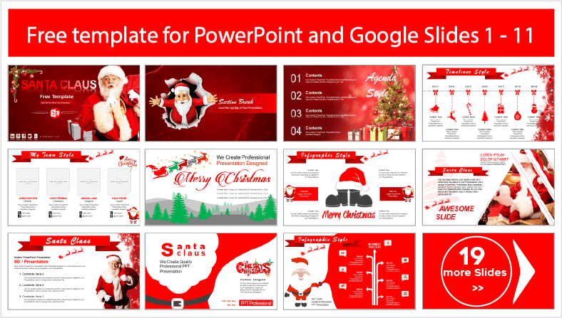 Baixe gratuitamente os modelos de PowerPoint do Pai Natal e os temas do Google Slides.