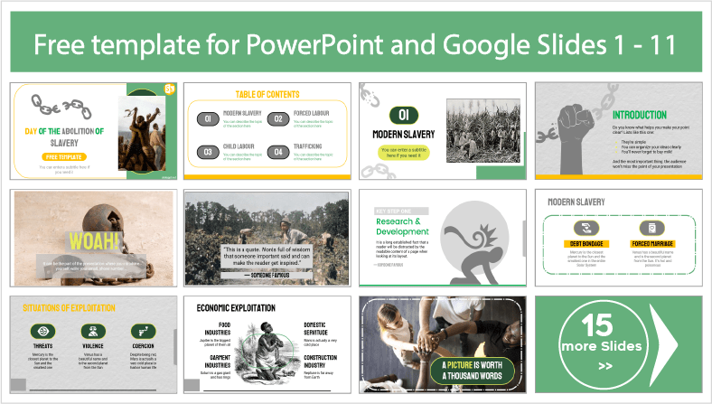 Descargar gratis plantillas del Día de la Abolición de la Esclavitud para PowerPoint y temas Google Slides.