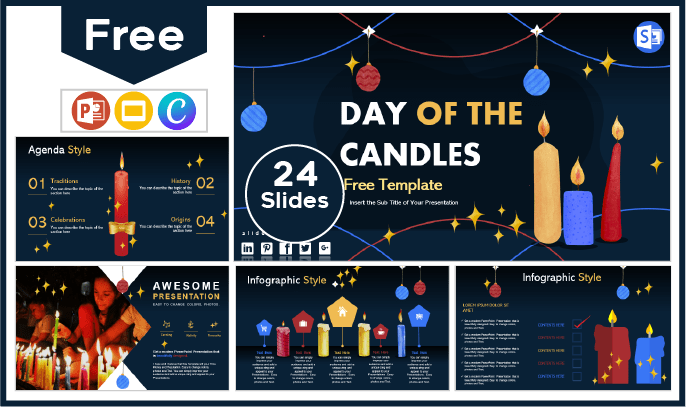 Free Day of the Little Candles template for PowerPoint and Google Slides.