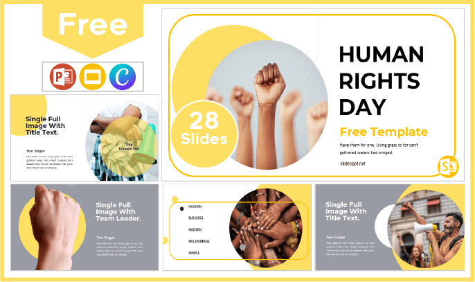 Free Human Rights Day Template for PowerPoint and Google Slides.