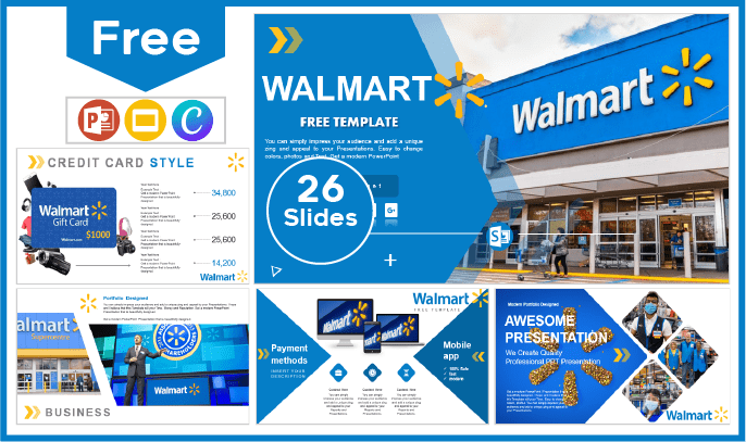 Modelo gratuito do Walmart para PowerPoint e Google Slides.