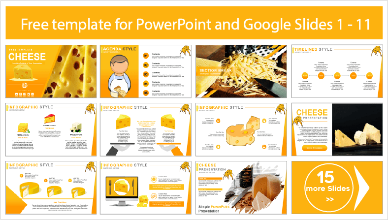 Descargar gratis plantillas de Queso para PowerPoint y temas Google Slides.