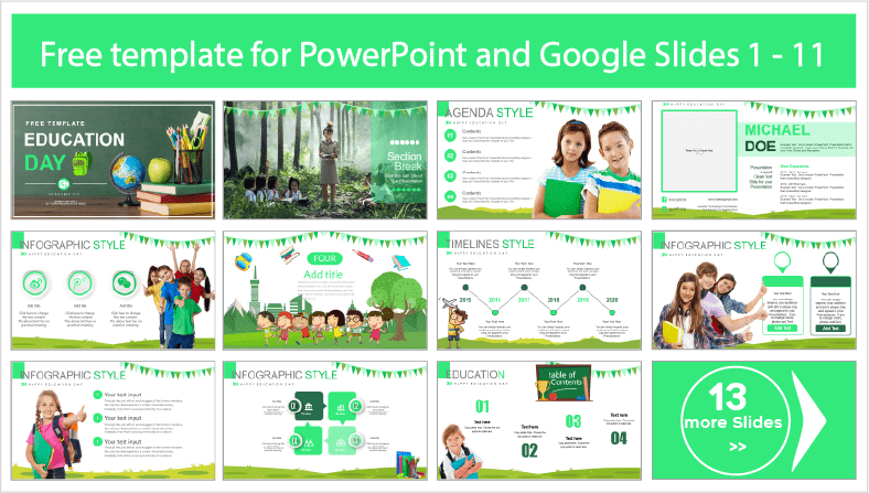 Education Day templates for free download in PowerPoint and Google Slides themes.