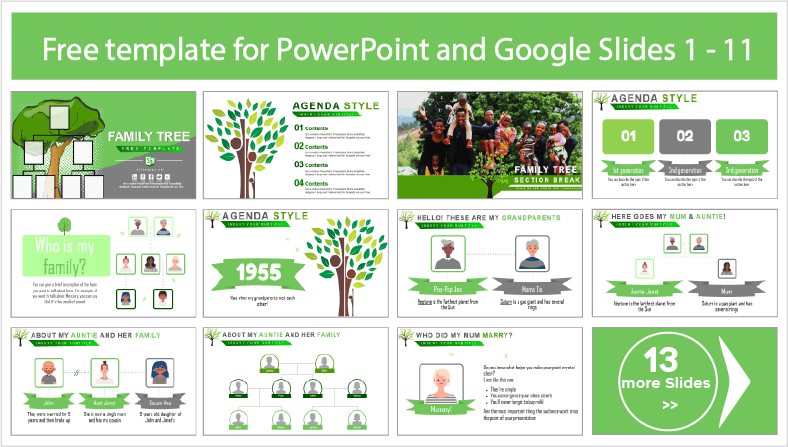 Téléchargez gratuitement des modèles d'arbre généalogique pour les thèmes PowerPoint et Google Slides.
