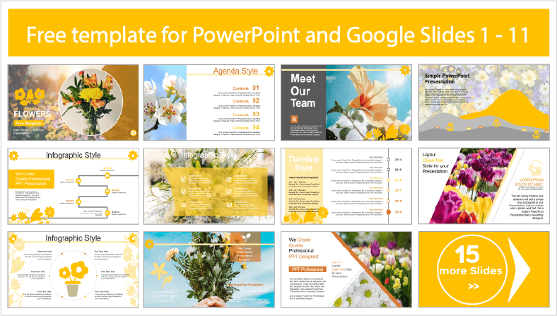 Descargar gratis plantillas estilo Flores para PowerPoint y temas Google Slides.