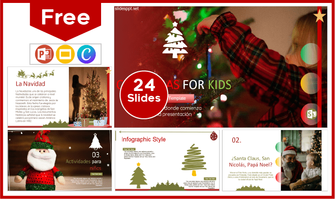 Free Christmas Kids Template for PowerPoint and Google Slides.