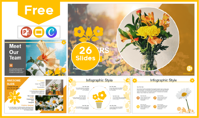 Free Flowers style template for PowerPoint and Google Slides.