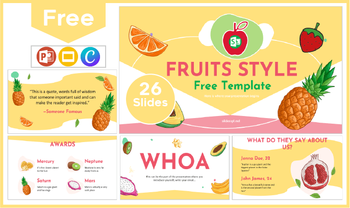 Plantilla estilo Frutas gratis para PowerPoint y Google Slides.