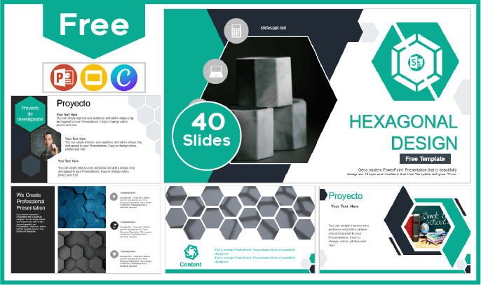 Free Hexagonal style template for PowerPoint and Google Slides.