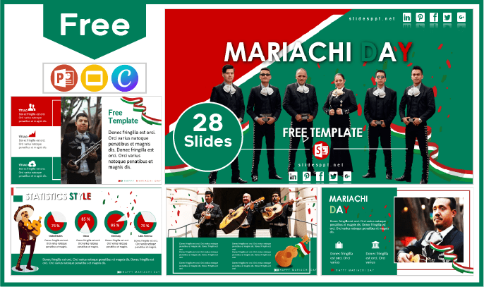 Free Mariachi Day Template for PowerPoint and Google Slides.