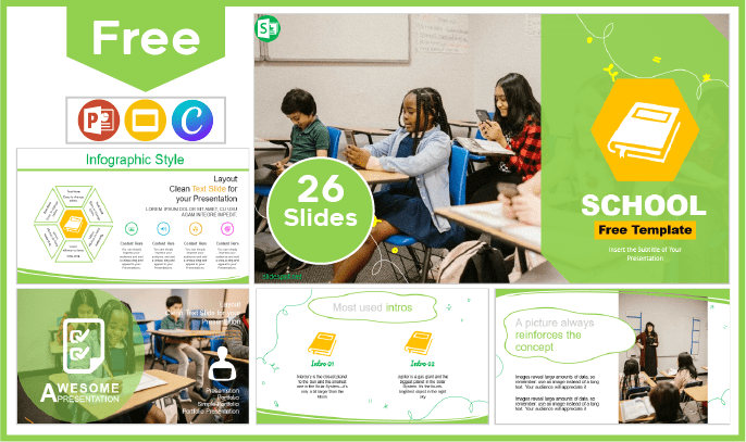 Free Schoolchildren Template for PowerPoint and Google Slides.