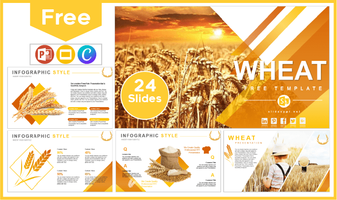 Kostenlose Weizen-Vorlage für PowerPoint und Google Slides.