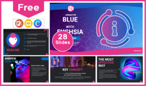 Blue with Fuchsia Template - PowerPoint Templates and Google Slides