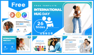 Free International Hug Day Template for PowerPoint and Google Slides.