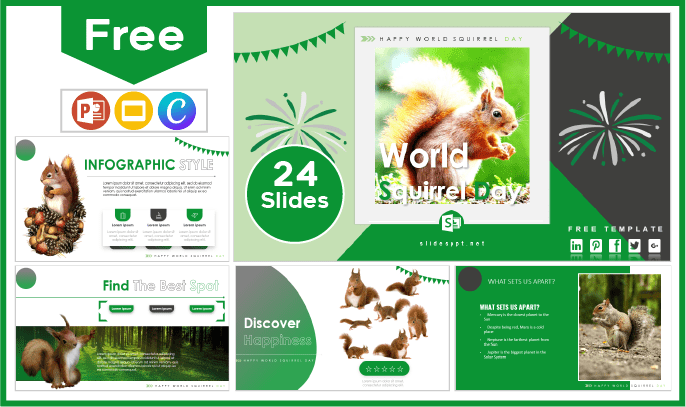 Plantilla del Día Mundial de la Ardilla gratis para PowerPoint y Google Slides.
