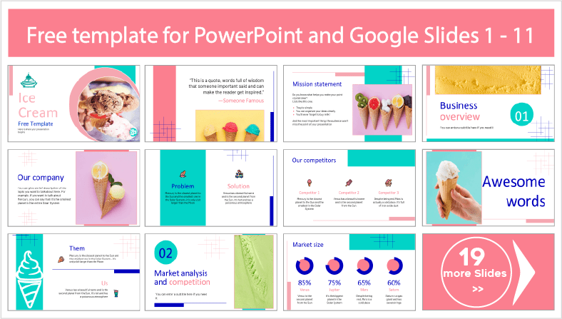 Free Downloadable Ice Cream Templates for PowerPoint and Google Slides Themes.