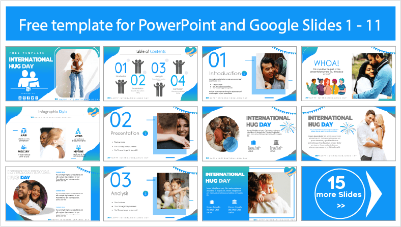 Descargar gratis plantillas del Día Internacional del Abrazo para PowerPoint y temas Google Slides.
