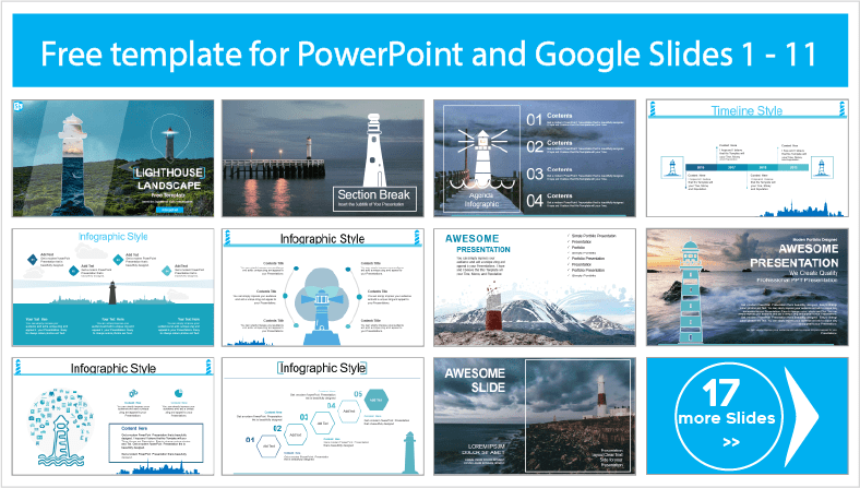 Descargar gratis plantillas de Faro para PowerPoint y temas Google Slides.