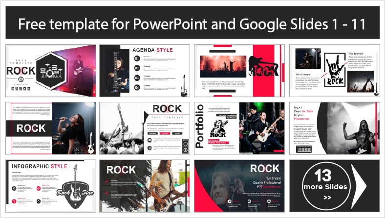 Baixe gratuitamente os modelos Rock PowerPoint e os temas do Google Slides.