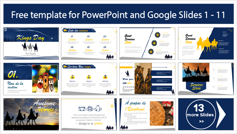 Free downloadable Three Kings Day PowerPoint templates and Google Slides themes.