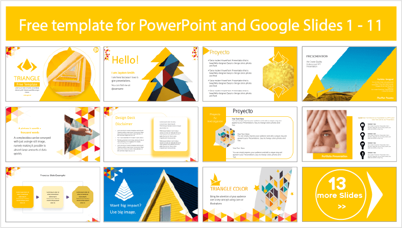 Descargar gratis plantillas estilo Triángulos para PowerPoint y temas Google Slides.