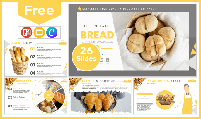 Free bread template for PowerPoint and Google Slides.