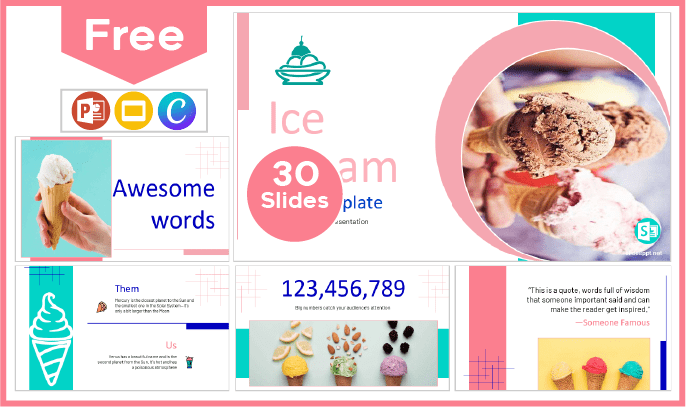 Modèle gratuit de crème glacée pour PowerPoint et Google Slides.