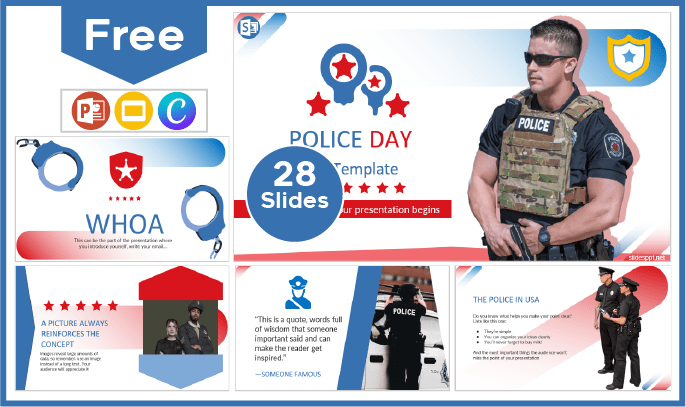 Plantilla del Día del Policía gratis para PowerPoint y Google Slides.