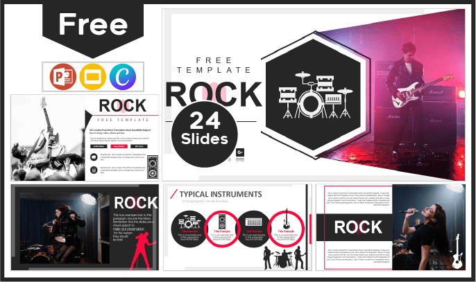 Modelo de Rock gratuito para PowerPoint e Google Slides.