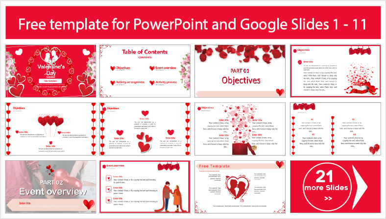 Free downloadable animated Valentine's Day PowerPoint templates and Google Slides themes.
