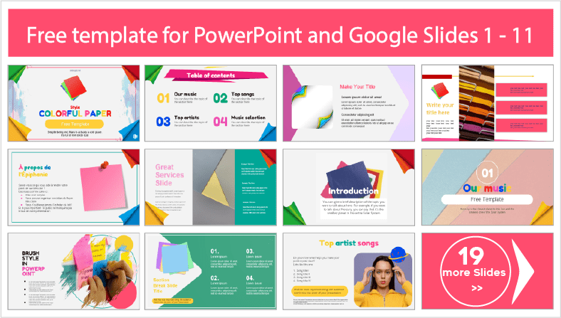 Téléchargez gratuitement des modèles de papier coloré pour les thèmes PowerPoint et Google Slides.
