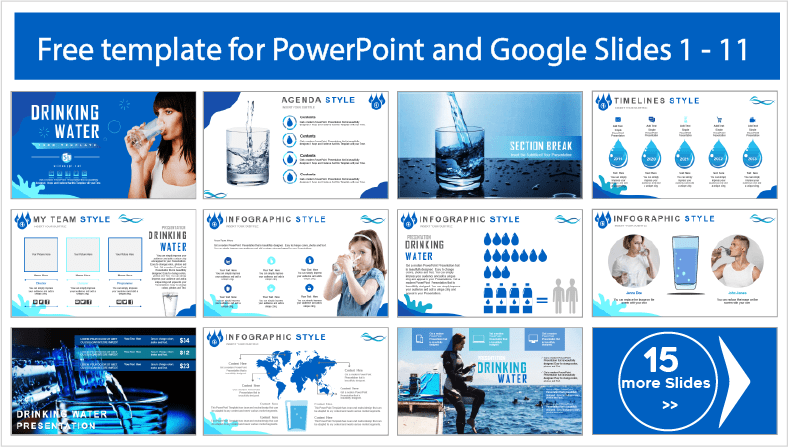 Baixe gratuitamente os modelos de água potável para os temas PowerPoint e Google Slides.