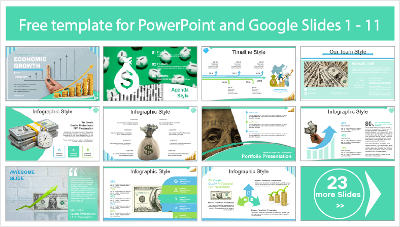 Téléchargez gratuitement des modèles PowerPoint et des thèmes Google Slides relatifs à la croissance économique.