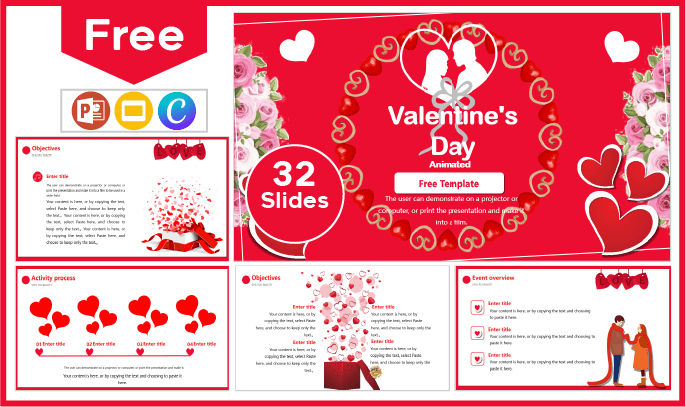 Free animated Valentine's Day template for PowerPoint and Google Slides.