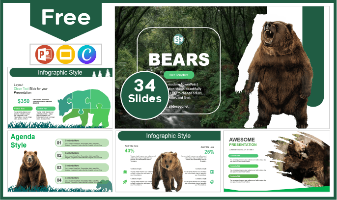 Modèle d'ours gratuit pour PowerPoint et Google Slides.