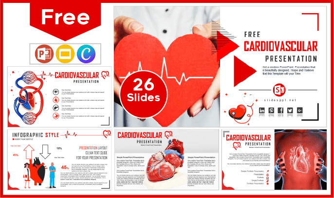 Kostenlose Vorlage für kardiovaskuläre Risiken für PowerPoint und Google Slides.