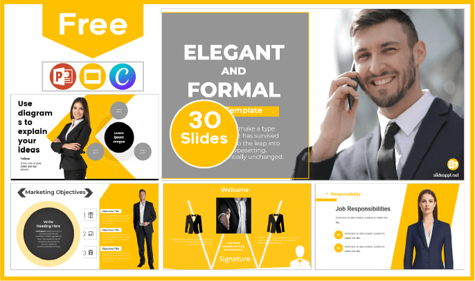 Plantilla Elegante y Formal gratis para PowerPoint y Google Slides.