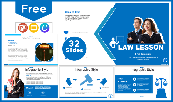 Free Law Lesson Template for PowerPoint and Google Slides.