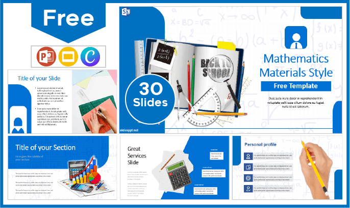 Modèle gratuit de matériel mathématique pour PowerPoint et Google Slides.